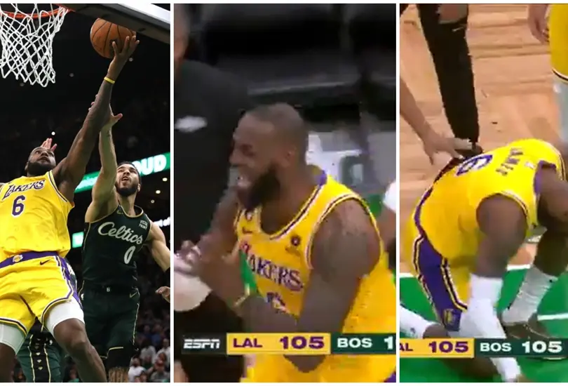 LeBron James protagoniz&oacute; un tremendo berrinche despu&eacute;s de que los r&eacute;feris no marcaran una falta clara en el encuentro de los Lakers vs Celtics.