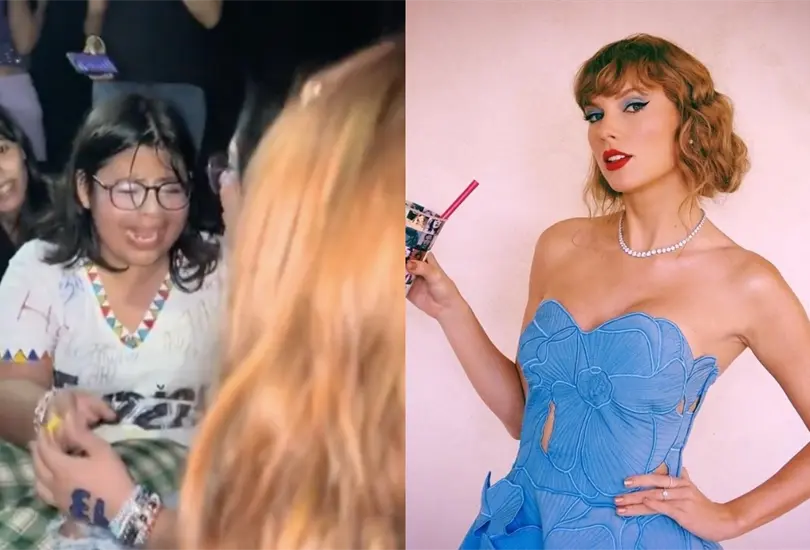 Una chica lloró durante la función del The Eras Tour. Una chica lloró durante la función del The Eras Tour.