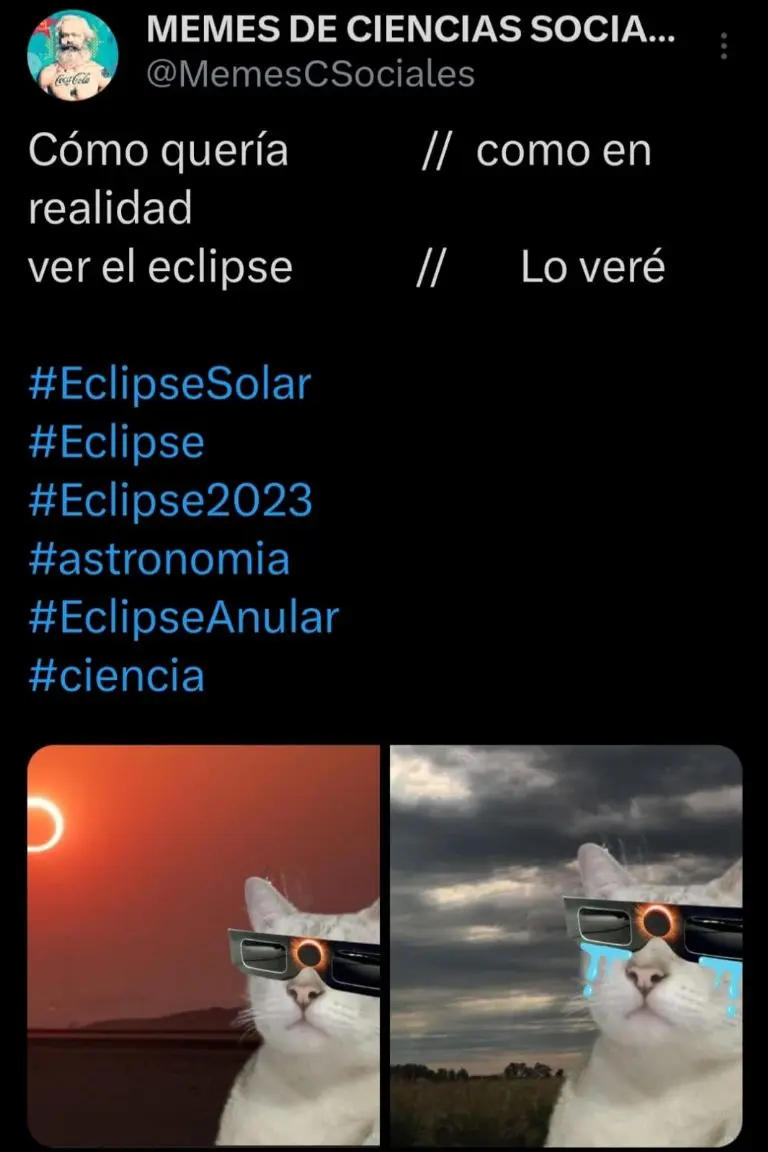 Captura de pantalla de los memes del eclipse solar.