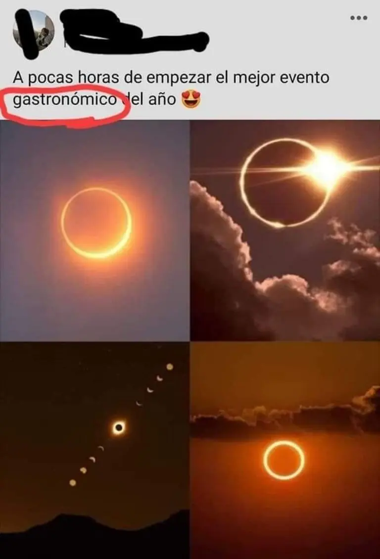 Captura de pantalla de los memes del eclipse solar.
