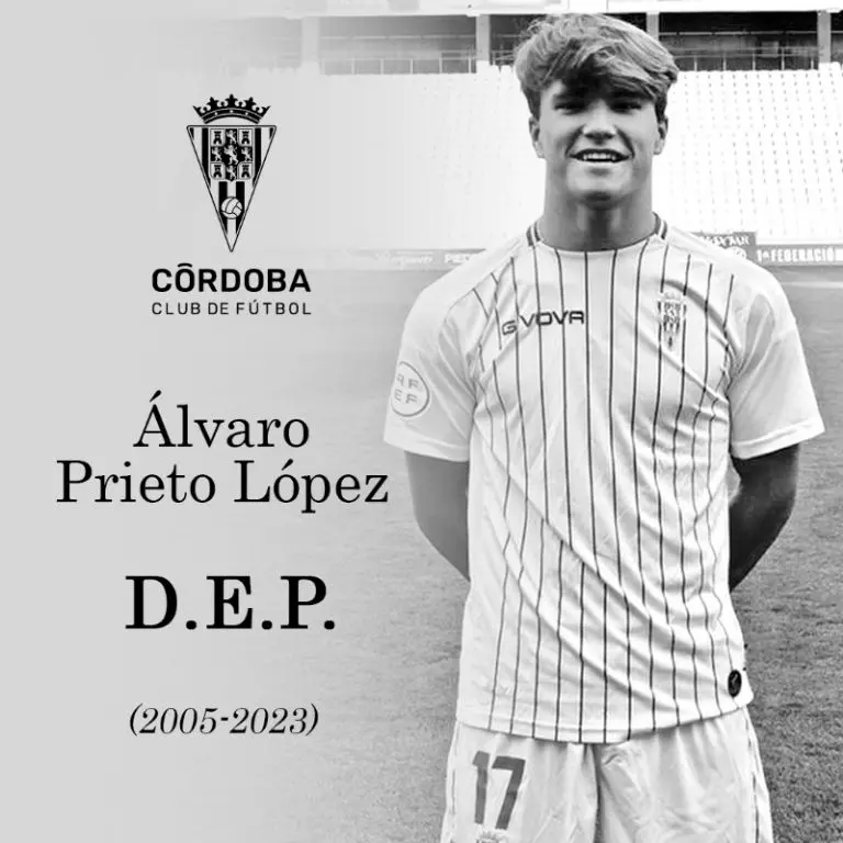 Álvaro Prieto, futbolista joven español del Córdoba CF llevaba varios días desaparecido - Twitter @CordobaCF_ofi