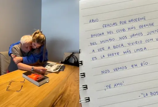 La joven compartió el momento donde le da la noticia a su abuelo de que viajarán para ver la Final de la Copa Libertadores.