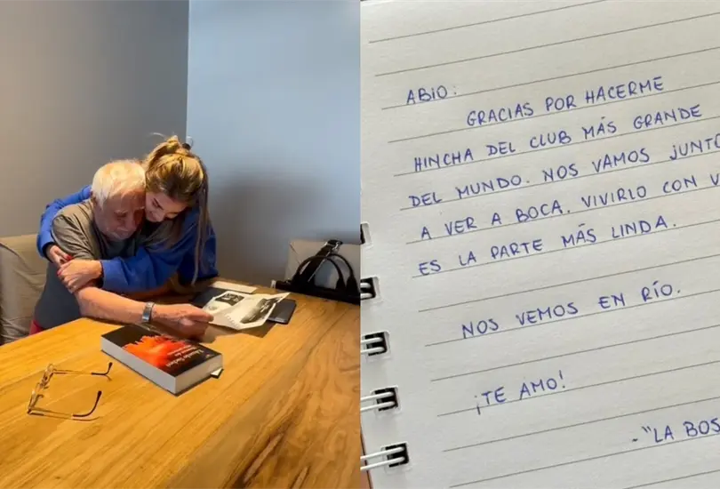 La joven compartió el momento donde le da la noticia a su abuelo de que viajarán para ver la Final de la Copa Libertadores. La joven compartió el momento donde le da la noticia a su abuelo de que viajarán para ver la Final de la Copa Libertadores.