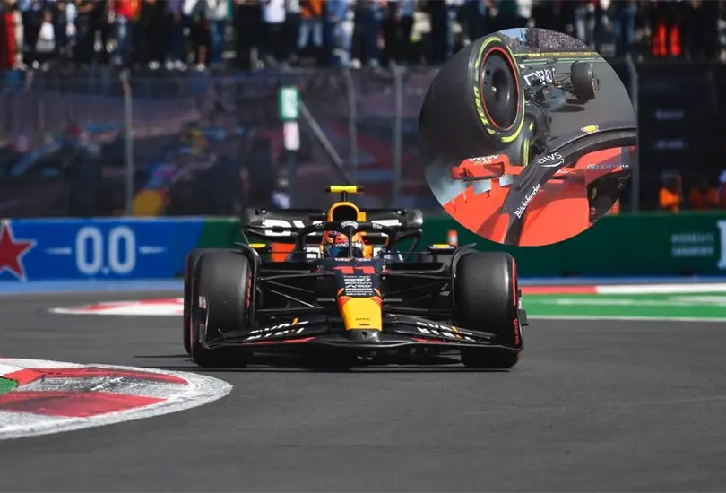 Checo P&eacute;rez sufri&oacute; un aparatoso choque en el GP de M&eacute;xico 2023 de F1