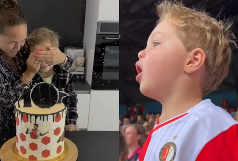 Niño neerlandés demuestra su afición por Santiago Giménez y decide festejar su cumpleaños con temática del delantero mexicano. Niño neerlandés demuestra su afición por Santiago Giménez y decide festejar su cumpleaños con temática del delantero mexicano.