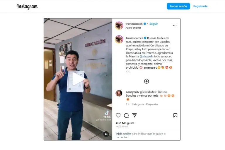 Travieso Arce reveló que terminó la prepa después de muchos años - Instagram @traviesoarce5