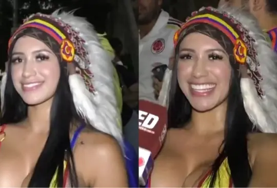 La aficionada sorprendió con su vestimenta, misma que llamó la atención de otros seguidores de la selección cafetalera.