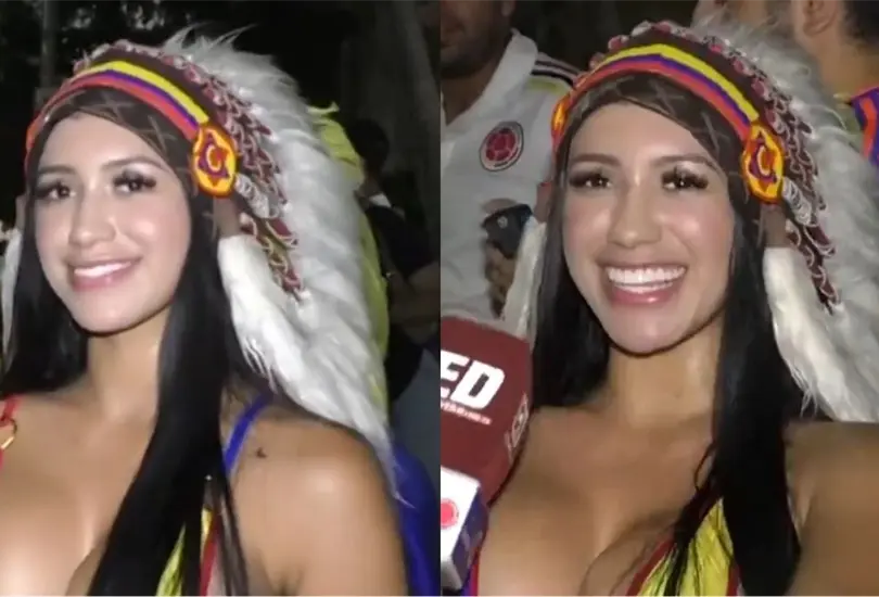 La aficionada sorprendió con su vestimenta, misma que llamó la atención de otros seguidores de la selección cafetalera. La aficionada sorprendió con su vestimenta, misma que llamó la atención de otros seguidores de la selección cafetalera.
