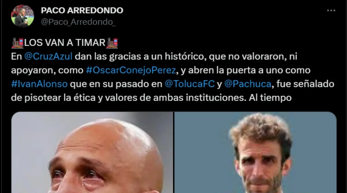 Dicha suposición surge a partir de sus publicaciones evidenciando el trabajo de Iván Alonso como directivo de Toluca y Pachuca.