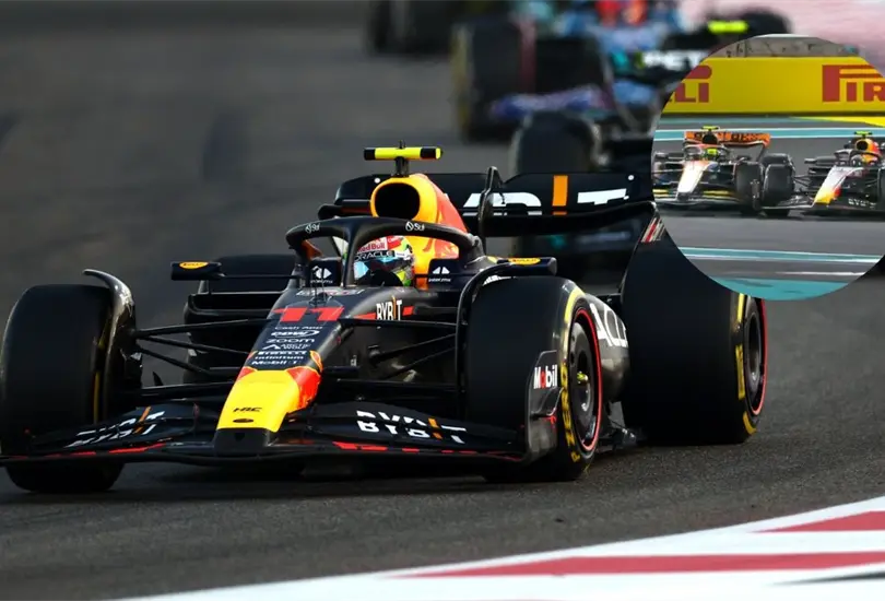 Checo P&eacute;rez qued&oacute; fuera del podio en GP de Abu Dhabi por un incidente con Lando Norris