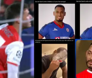 Santiago Giménez es víctima de los memes tras su AUTOGOL en Champions League