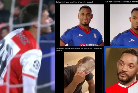 Santiago Giménez fue víctima de los memes tras su autogol con Feyenoord.