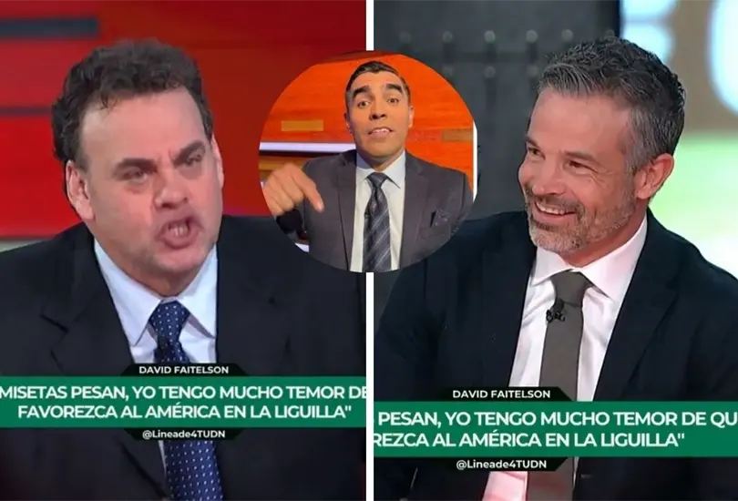 David Faitelson se pele&oacute; con Rafa Puente Jr. y Chiquimarco por el arbitraje del empate entre Am&eacute;rica y Le&oacute;n