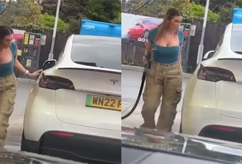 Una influencer hizo el rid&iacute;culo con su coche el&eacute;ctrico