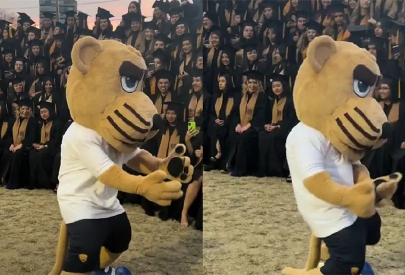 Goyo se luci&oacute; frente a las graduadas, que se emocionaron al verlo bailando.