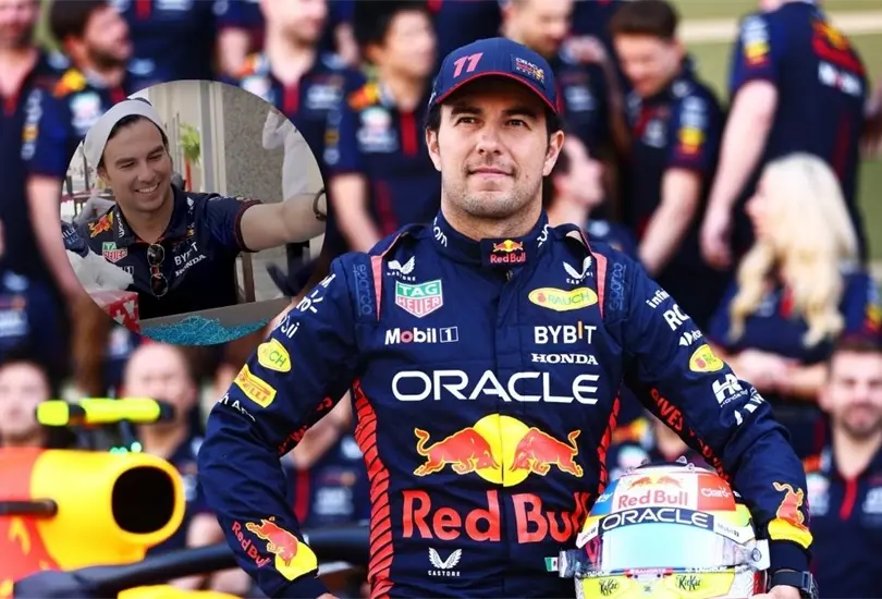 Checo P&eacute;rez recibi&oacute; un regalo peculiar en el intercambio de F1