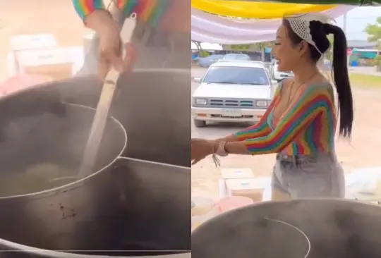 Una vendedora de comida se hizo viral en redes sociales.