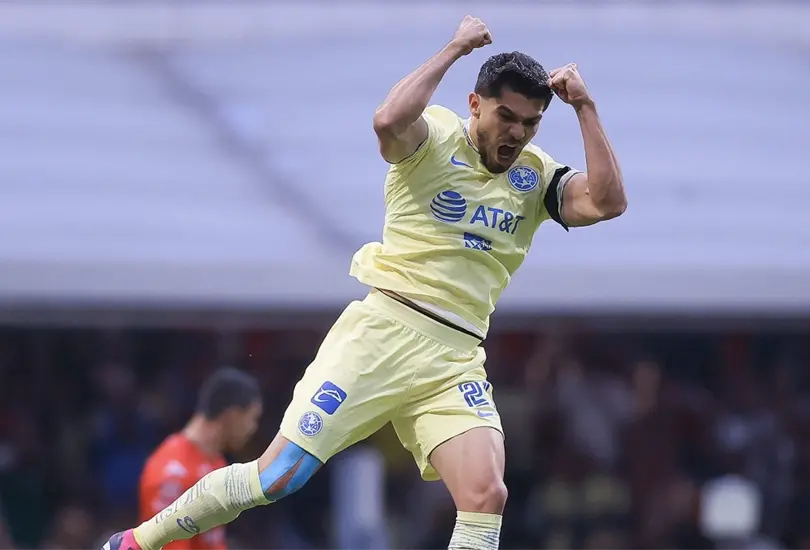 Henry Martín celebra su séptima anotación del Clausura 2023 con América. Henry Martín celebra su séptima anotación del Clausura 2023 con América.