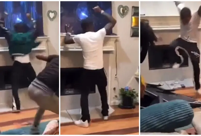 Un aficionado de Philadelphia enloqueci&oacute; despu&eacute;s de la derrota de su equipo en el Super Bowl y destroz&oacute; su televisi&oacute;n.