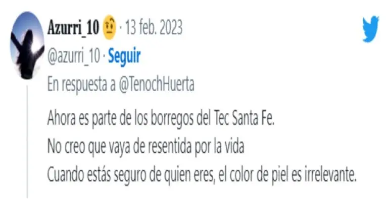 Esta fue una de las respuestas al tweet en el que Tenoch mencionó a Diana. Captura de pantalla