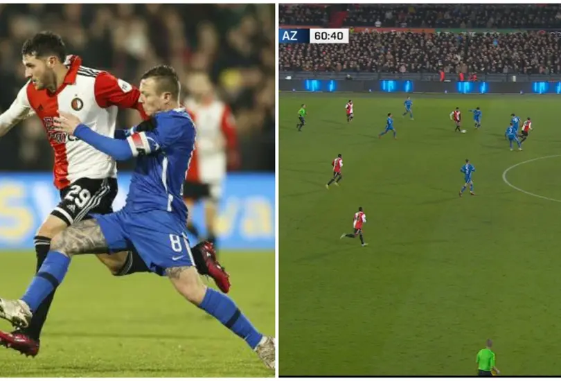 Santiago Giménez había anotado un golazo en el triunfo del Feyenoord, sin embargo el VAR lo anuló por fuera de lugar. Santiago Giménez había anotado un golazo en el triunfo del Feyenoord, sin embargo el VAR lo anuló por fuera de lugar.