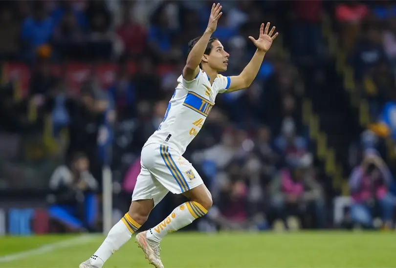 Diego Lainez volvi&oacute; a jugar en la Liga MX, esta vez bajo la camiseta de los Tigres.