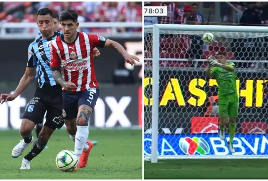 Las Chivas rescataron un punto en su encuentro ante Querétaro después de que el Wacho Jiménez cometió un error bajo los tres postes.