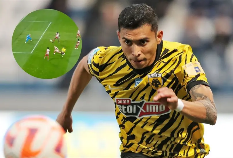 El golazo de Orbelín Pineda ante el Olympiacos fue anulado por el VAR El golazo de Orbelín Pineda ante el Olympiacos fue anulado por el VAR
