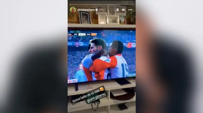 Reacción del 'Chaco' ante el gol de Santiago - @christianchaco