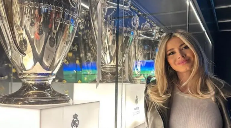 Diletta recorrió el estadio del Madrid en remodelación. Instagram @dilettaleotta