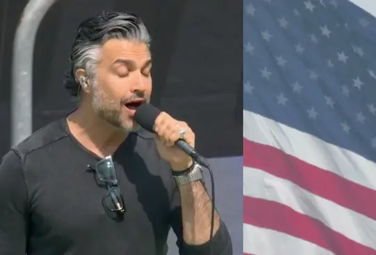 Jaime Camil causó revuelo por cantar el himno de los Estados Unidos.