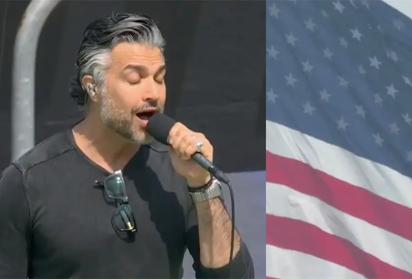 Jaime Camil caus&oacute; revuelo por cantar el himno de los Estados Unidos.