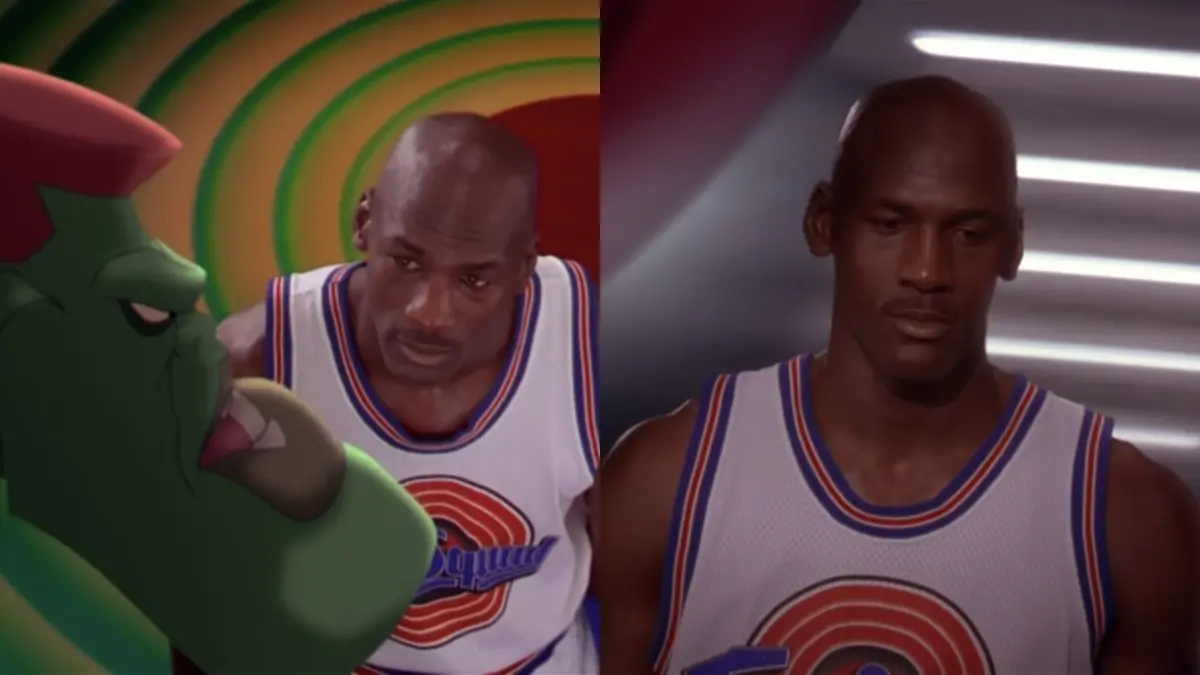 MICHAEL JORDAN: ´Su Majestad´ protagonizó "Space Jam", la primera entrega de la franquicia, donde ayuda a los Looney Tunes a ganar un partido de basquetbol.
