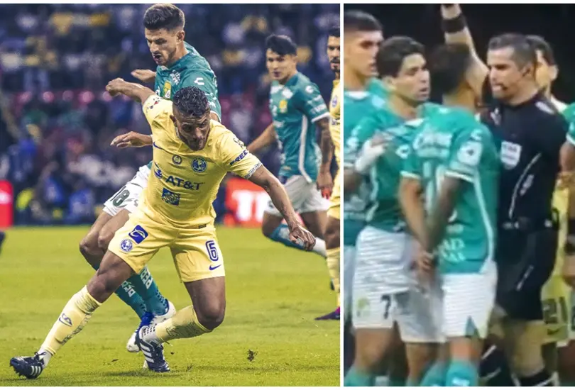 Am&eacute;rica y Le&oacute;n empataron a dos goles en el Estadio Azteca donde Fernando Hern&aacute;ndez pate&oacute; a un futbolista.