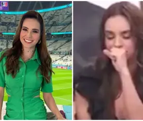 A Tania Rincón se le sale un gallo en vivo y las redes sociales explotan (VIDEO)