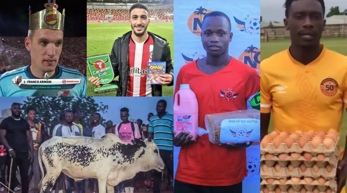 El futbol esconde varias curiosidades alrededor del mundo, incluyendo los premios al MVP del partido, mismos que van desde comida hasta animales o videojuegos.