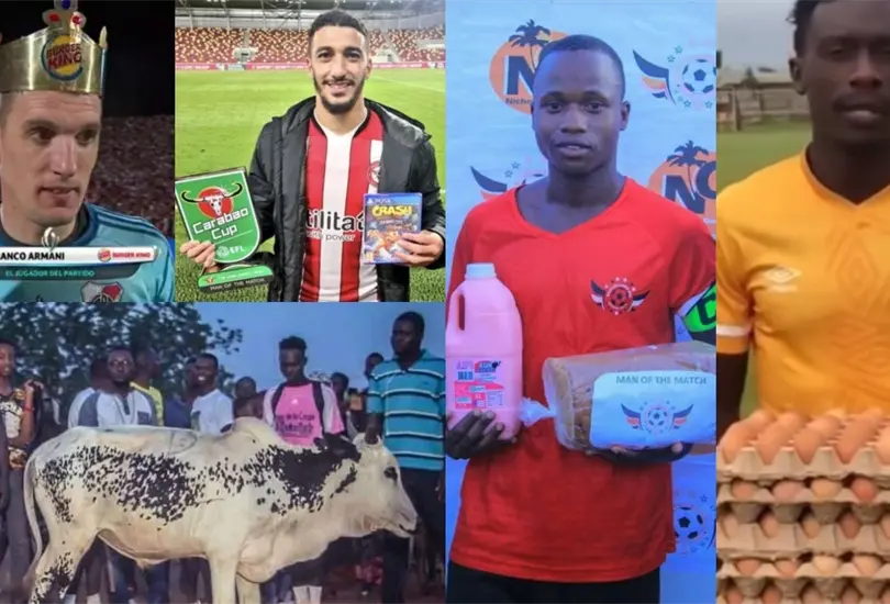 El futbol esconde varias curiosidades alrededor del mundo, incluyendo los premios al MVP del partido, mismos que van desde comida hasta animales o videojuegos.