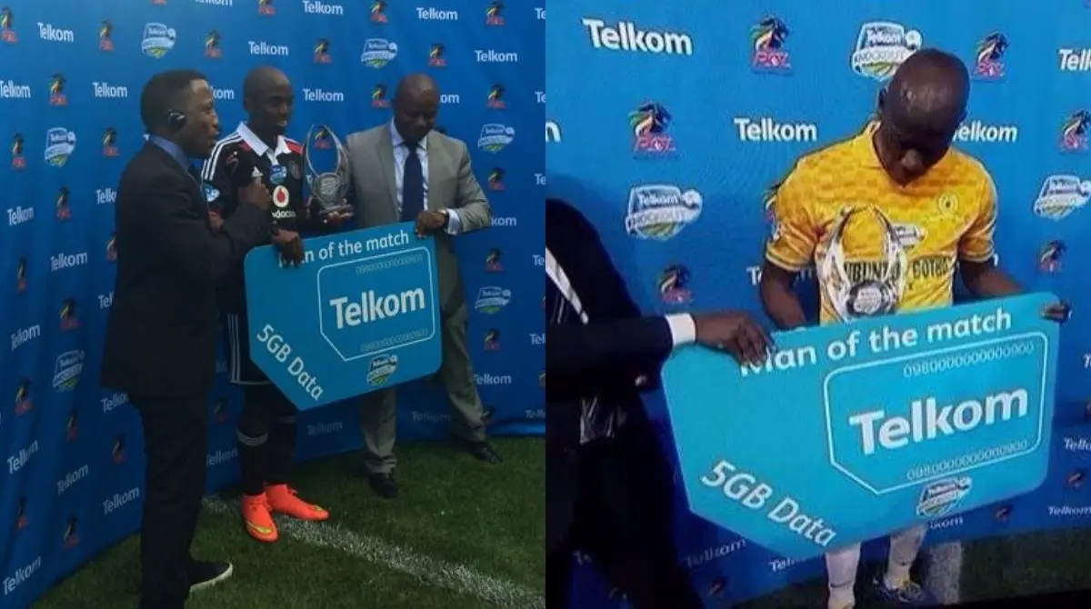 La Liga Premier de Sudáfrica ha sacado provecho de uno de sus patrocinadores principales, la empresa de telefonía Telkom. El Man Of The Match de cada partido recibe cinco gygabites  de datos.
