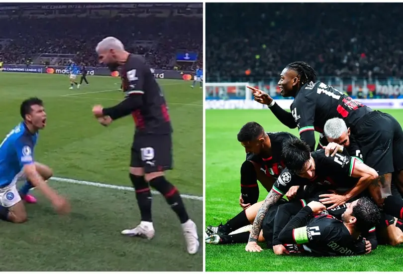 Chucky Lozano tuvo una fuerte discusión con Theo Hernández durante la ida de los cuartos de final de la Champions league en la derrota del Napoli. Chucky Lozano tuvo una fuerte discusión con Theo Hernández durante la ida de los cuartos de final de la Champions league en la derrota del Napoli.