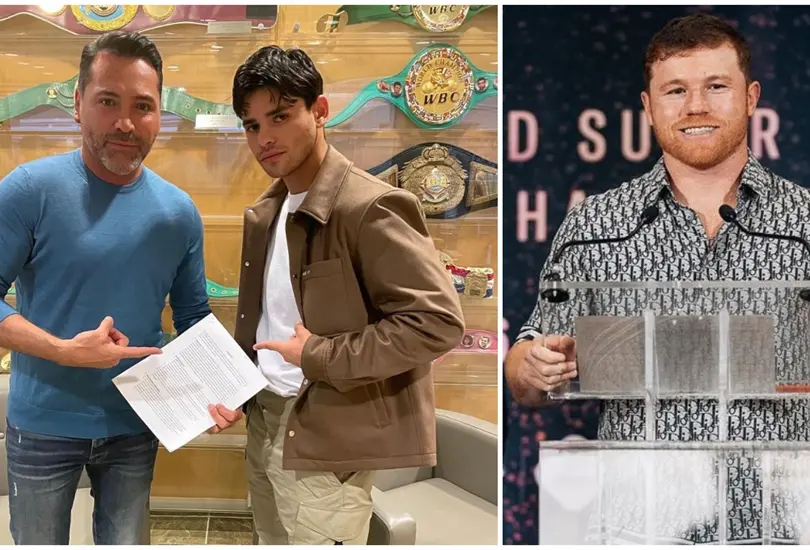 &Oacute;scar de la Hoya le mand&oacute; un contundente mensaje a Sa&uacute;l Canelo &Aacute;lvarez al dar su favorito de la pelea entre Ryan Garc&iacute;a y Gervonta Davis.