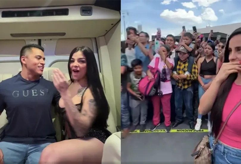 Un joven bes&oacute; a Karely Ruiz mientras su novia quedaba sorprendida