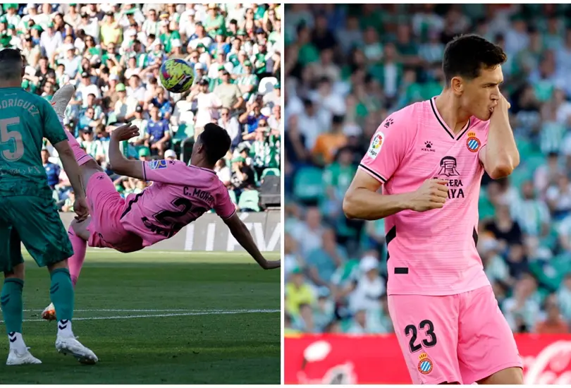 César Montes se estrenó con el Espanyol con un golazo de chilena ante el Betis con Andrés Guardado de titular. César Montes se estrenó con el Espanyol con un golazo de chilena ante el Betis con Andrés Guardado de titular.