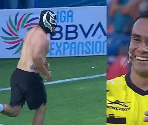 "Rey Mysterio" invade partido del Tepatitlán y abandona el estadio saltando una barda (VIDEO)
