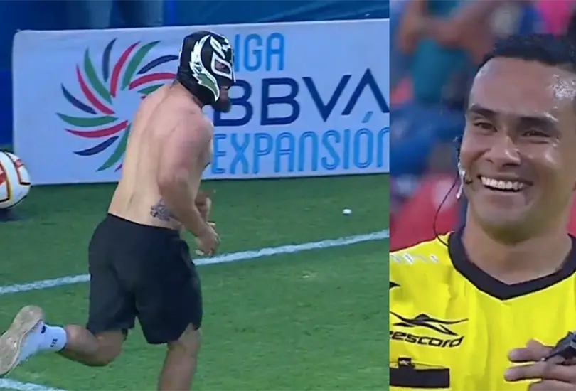 Rey Mysterio invadi&oacute; el partido entre Tepatitl&aacute;n y Tlaxcala.