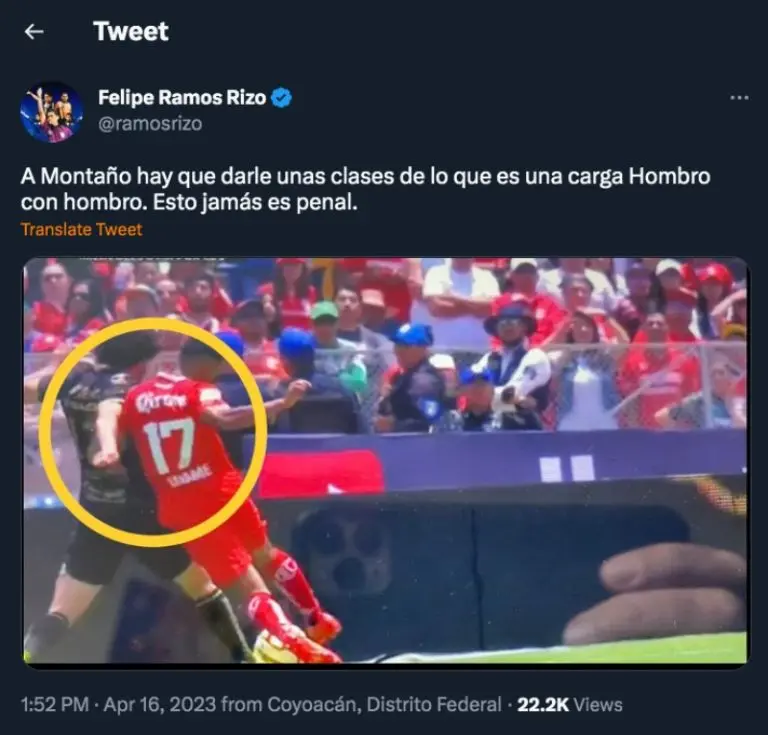 Felipe Ramos Rizo aseguró que Diego Montaño un penal inexistente a favor de Pumas - Captura