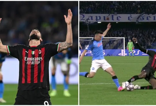 Milan dejó en el camino al Napoli en los cuartos de final de la Champions League donde no marcaron un penal al Chucky Lozano que parecía claro.