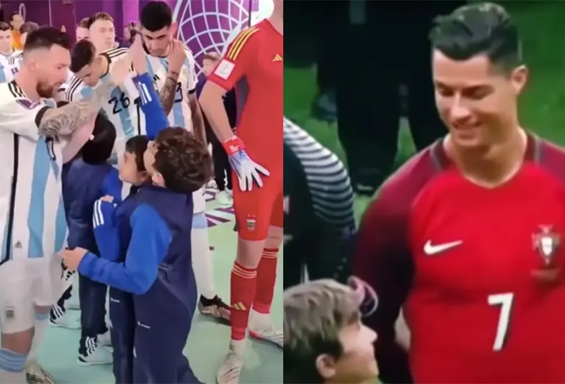 Ni&ntilde;os quedaron sorprendidos al conocer a sus deportistas favoritos como Lionel Messi y Cristiano Ronaldo