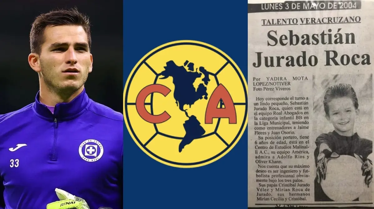Sebastián Jurado ha jugado profesionalmente con los Tiburones Rojos y Cruz Azul, pero sus colores de niño eran los del América. En una imagen de un diario local de Veracruz se observa su afición por las 'Águilas' y su admiración por Adolfo Ríos. Sebastián Jurado ha jugado profesionalmente con los Tiburones Rojos y Cruz Azul, pero sus colores de niño eran los del América. En una imagen de un diario local de Veracruz se observa su afición por las 'Águilas' y su admiración por Adolfo Ríos.