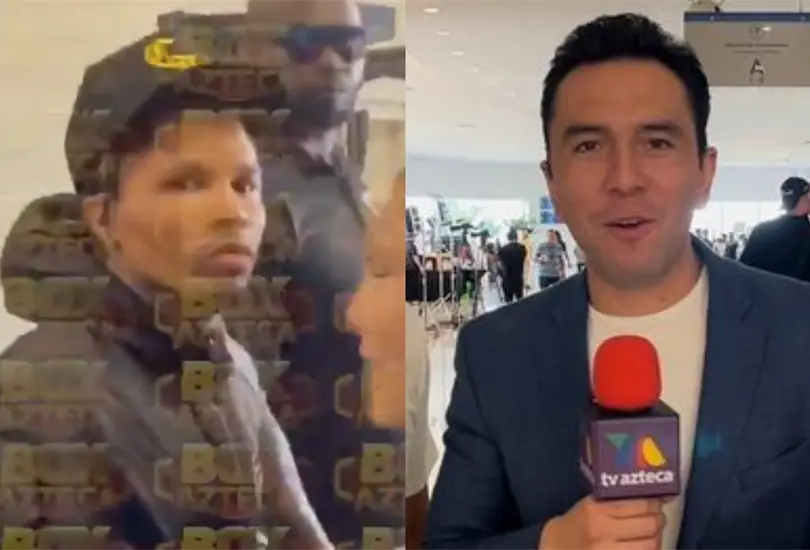 C&eacute;sar Castro, periodista de TV Azteca Deportes, fue agredido por Gervonta Davis.