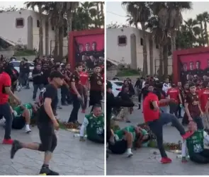 VIDEO: Encapuchado de Tijuana patea en la cara aficionado de León y redes piden castigo a Liga MX